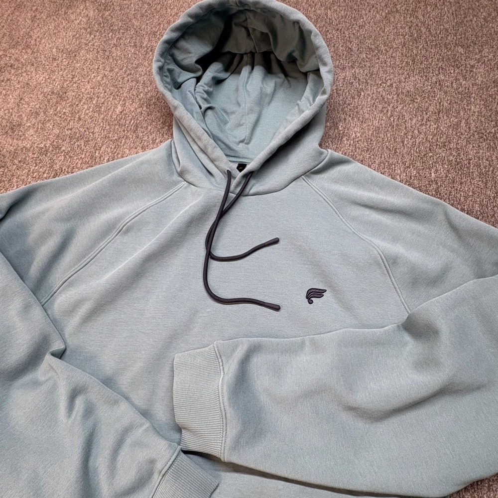 Fabletics Go-To Hoodie in Arctic Wave Mens XXL Pullover Fleece Side Zip Pocket